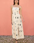 Yumi Ivory Mystic Print Midi Sundress