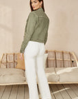 Yumi Green Stretch Cotton Denim Jacket