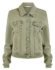 Yumi Green Stretch Cotton Denim Jacket