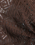 Yumi Brown Crochet Edge To Edge 3/4 Sleeve Cardigan