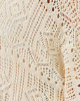 Yumi Ivory Crochet Edge To Edge 3/4 Sleeve Cardigan