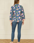 Yumi Pink Floral Reversible Cotton Quilted Jacket