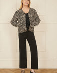 Yumi Brown Leopard Print Boxy Jacket