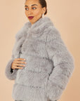 Yumi Grey Luxe Faur Fur Coat