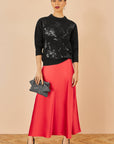 Yumi Black Relaxed Knitted Jumper With Sequin Detail