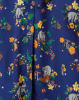 Yumi Recycled Navy Raccoon Print Shirt Midi Dress