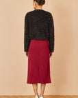 Yumi Black Metallic Fluffy Eyelash Bolero