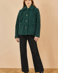 Yumi Green Short Teddy Bear Jacket