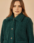 Yumi Green Short Teddy Bear Jacket