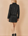 Yumi Black Boucle Sequin Jacket With Pearl Buttons