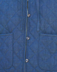 Yumi Blue Chambray Quilted Jacket With Cherry Lining