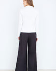 Yumi Ivory Ribbed Collar Button Up Cardigan