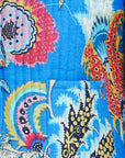 Yumi Blue Boho Print Cotton Reversible Quilted Jacket