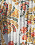 Yumi White Boho Print Cotton Reversible Quilted Jacket
