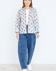 Yumi Blue Palm Reversible Cotton Quilted Jacket