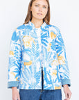 Yumi Blue Jungle Reversible Cotton Quilted Jacket