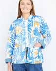Yumi Blue Jungle Reversible Cotton Quilted Jacket