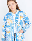 Yumi Blue Jungle Reversible Cotton Quilted Jacket