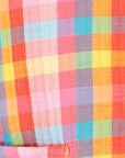 Yumi Multicolour Checked Reversible Cotton Quilted Jacket