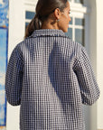 Yumi Black Gingham Frill Collar Jacket