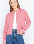 Yumi Pink Relaxed Lightweight Bomber Jacket