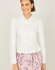 Yumi White Peplum Fitted Jacket