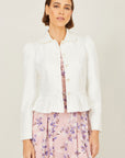 Yumi White Peplum Fitted Jacket