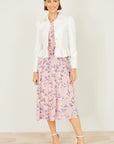 Yumi White Peplum Fitted Jacket
