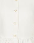 Yumi White Peplum Fitted Jacket