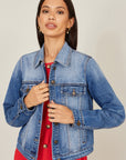 Yumi Blue Stretch Washed Denim Jacket