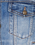 Yumi Blue Stretch Washed Denim Jacket