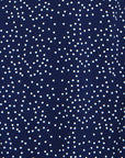 Yumi Navy Spot Print Lace Trim Skater Dress