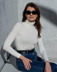 Striped Cotton Roll Neck