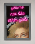 Youre Not Like Other Girls Framed Wall Art, premium modern empowering decor, stylish luxury framed artwork for home by Zestio at brixbailey.com