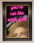 Luxury Youre Not Like Other Girls framed wall art, stylish modern empowering decor, premium handcrafted statement piece by Zestio at brixbailey.com