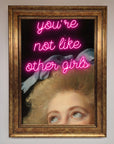 Luxury Youre Not Like Other Girls Framed Wall Art, stylish modern decor, premium empowering statement piece by Zestio at brixbailey.com