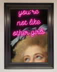 Youre Not Like Other Girls Framed Wall Art, stylish modern home decor, luxury empowering statement piece, best-selling framed print by Zestio at brixbailey.com