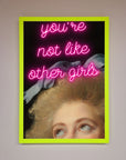 Youre Not Like Other Girls Framed Wall Art, stylish modern empowering decor, luxury handcrafted framed print, best-selling home art by Zestio at brixbailey.com