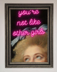 Youre Not Like Other Girls Framed Wall Art, stylish modern decor, premium empowering statement piece, trending best-selling home art by Zestio at brixbailey.com