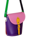 Handmade Leather Barrel Bag - Classic Kaleidoscope