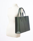 Handmade Leather Shopper - Ivy Green