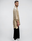 Oversized Kimono Gown with Belt in Fluid Cupro