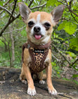 Tiny Trails Step In Luxury Leopard Fur Lined Puppy and Small Dog Harness