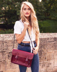 Handmade Leather Satchel - Oxblood Red