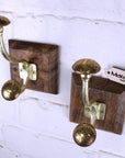 Zerika Antique Gold Coat Hooks Set of 2
