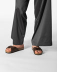 Recycled polyester Wide Pants - Black/Olive/Ocra Newlife
