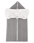 Warm Sherpa Sleep Sack for Babies 0-4 Months - Cozy Zippered Design for Secure Sleep in Gray by Baby Lamby at brixbailey.com