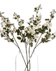 White wild meadow rose floral spray with lifelike plastic petals for minimalist home decor by sostter at brixbailey.com