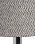 Chrome table lamp with hand-cut glass detailing and herringbone pattern in sophisticated silver finish, 71cm tall. by Sostter at brixbailey.com