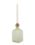 Elegant Smoked Sage & Brass Candle Holder | Large Statement Vase